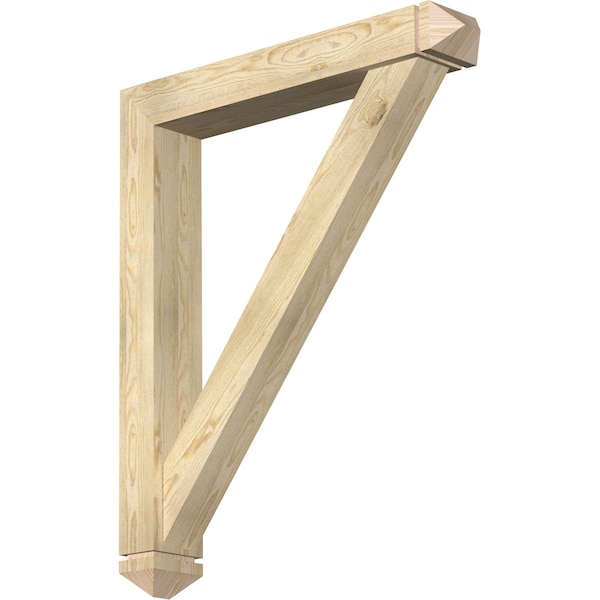 Ekena Millwork Traditional Arts and Crafts Rough Sawn Bracket w/ Offset Brace, Douglas Fir, 6"W x 36"D x 44"H BKT0604X36X44TRA03RDF - main